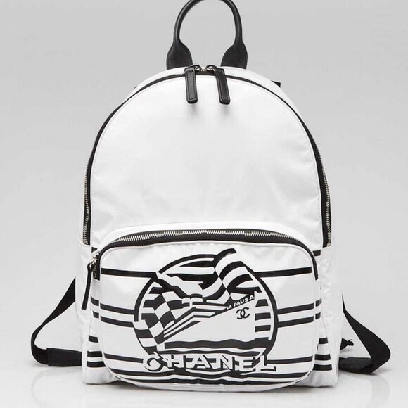 Chanel White Vinyl La Pausa Backpack Bag - Picture 1 of 11
